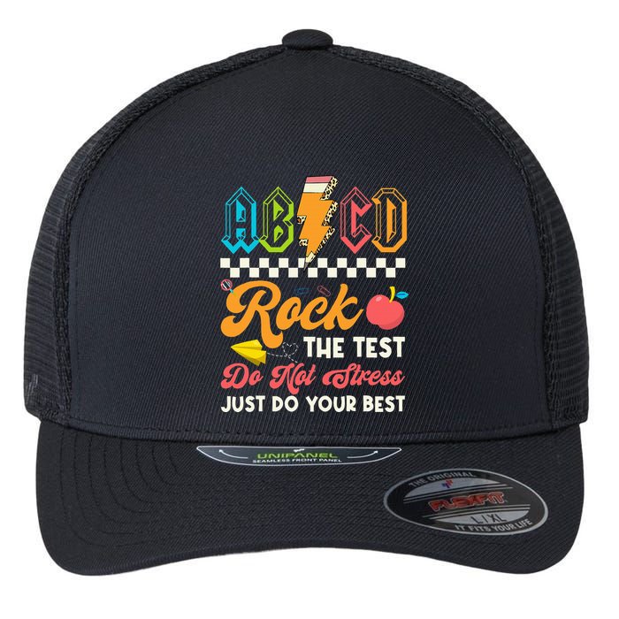 Funny Test Day Abcd Pen Rock The Test Motivational Students Flexfit Unipanel Trucker Cap