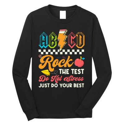 Funny Test Day Abcd Pen Rock The Test Motivational Students Long Sleeve Shirt