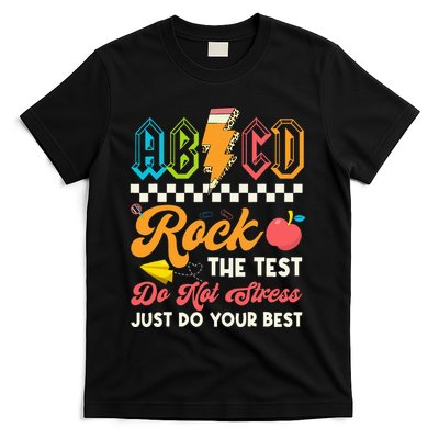 Funny Test Day Abcd Pen Rock The Test Motivational Students T-Shirt