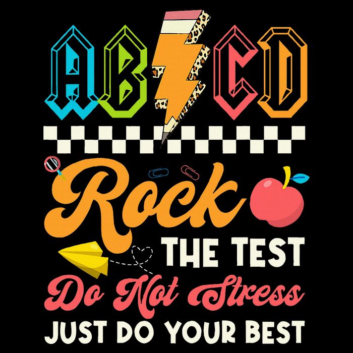 Funny Test Day Abcd Pen Rock The Test Motivational Students Impact Tech Backpack