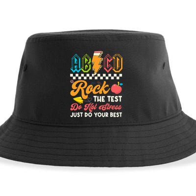 Funny Test Day Abcd Pen Rock The Test Motivational Students Sustainable Bucket Hat