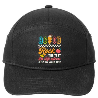 Funny Test Day Abcd Pen Rock The Test Motivational Students 7-Panel Snapback Hat