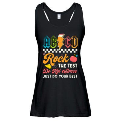 Funny Test Day Abcd Pen Rock The Test Motivational Students Ladies Essential Flowy Tank