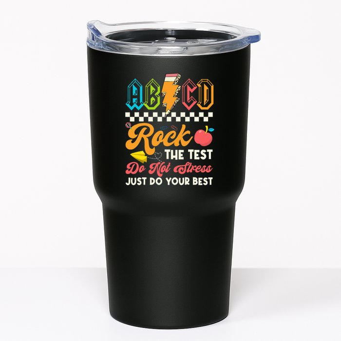 Funny Test Day Abcd Pen Rock The Test Motivational Students Tumbler