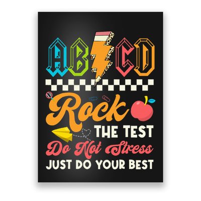 Funny Test Day Abcd Pen Rock The Test Motivational Students Poster