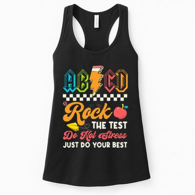 Funny Test Day Abcd Pen Rock The Test Motivational Students Womens Tank Top