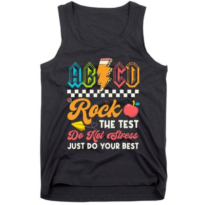 Funny Test Day Abcd Pen Rock The Test Motivational Students Tank Top
