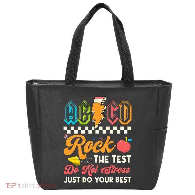 Funny Test Day Abcd Pen Rock The Test Motivational Students Zip Tote Bag