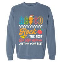 Funny Test Day Abcd Pen Rock The Test Motivational Students Garment-Dyed Sweatshirt