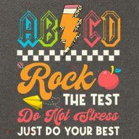 Funny Test Day Abcd Pen Rock The Test Motivational Students Cotton Canvas Backpack