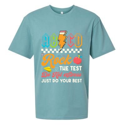 Funny Test Day Abcd Pen Rock The Test Motivational Students Sueded Cloud Jersey T-Shirt