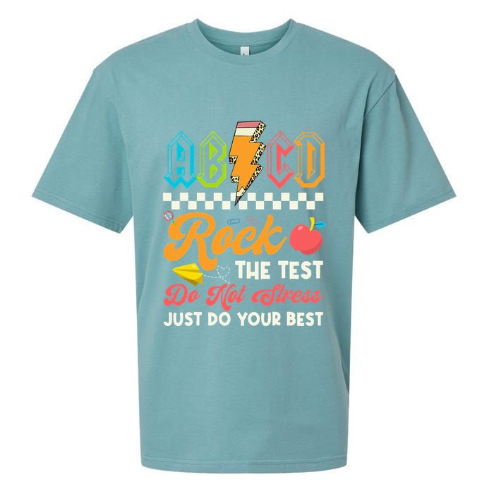 Funny Test Day Abcd Pen Rock The Test Motivational Students Sueded Cloud Jersey T-Shirt