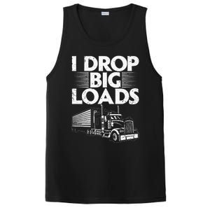 Funny Trucker Design For Men Women Semi Truck Driver Lover PosiCharge Competitor Tank