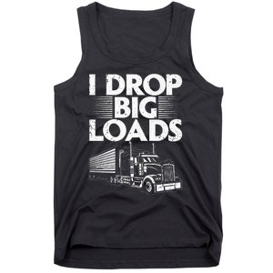 Funny Trucker Design For Men Women Semi Truck Driver Lover Tank Top