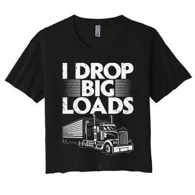 Funny Trucker Design For Men Women Semi Truck Driver Lover Crop Top