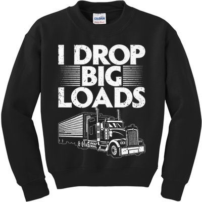 Funny Trucker Design For Men Women Semi Truck Driver Lover Kids Sweatshirt