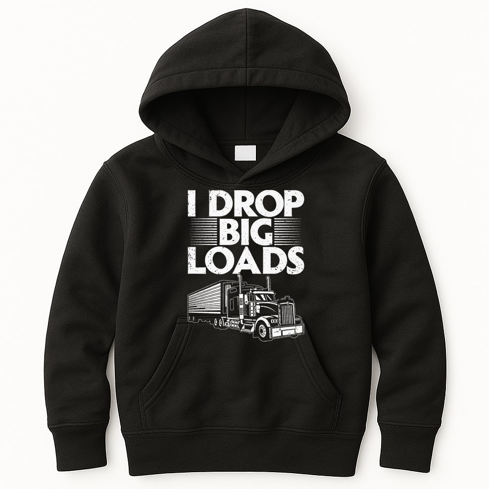 Funny Trucker Design For Men Women Semi Truck Driver Lover Kids Hoodie