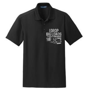 Funny Trucker Design For Men Women Semi Truck Driver Lover Dry Zone Grid Polo