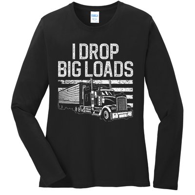 Funny Trucker Design For Men Women Semi Truck Driver Lover Ladies Long Sleeve Shirt