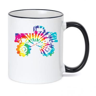 Fun Tie Dye Extreme Mudding Monster Truck 4 Wheel Drive Gift 11oz Black Color Changing Mug