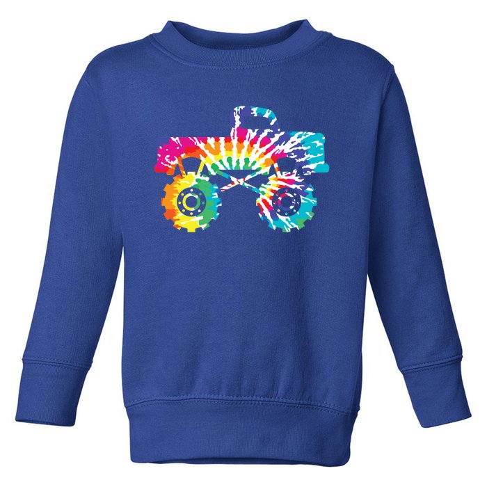 Fun Tie Dye Extreme Mudding Monster Truck 4 Wheel Drive Gift Toddler Sweatshirt