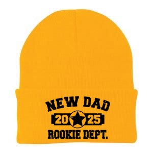 First Time Dad Est 2025 Rookie Dept Knit Cap Winter Beanie