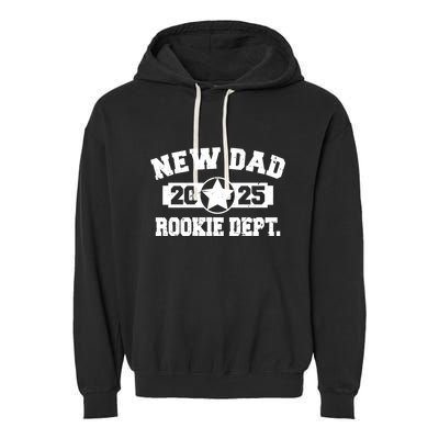 First Time Dad Est 2025 Rookie Dept Garment-Dyed Fleece Hoodie