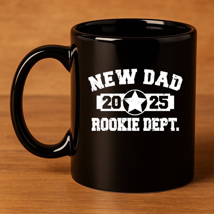 First Time Dad Est 2025 Rookie Dept 11oz C Handle Ceramic Mug