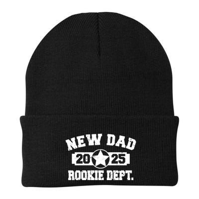 First Time Dad Est 2025 Rookie Dept Knit Cap Winter Beanie