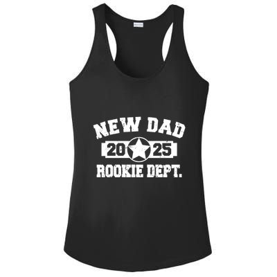 First Time Dad Est 2025 Rookie Dept Ladies PosiCharge Competitor Racerback Tank