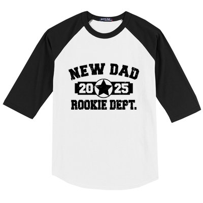 First Time Dad Est 2025 Rookie Dept Baseball Sleeve Shirt