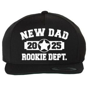 First Time Dad Est 2025 Rookie Dept Wool Snapback Cap