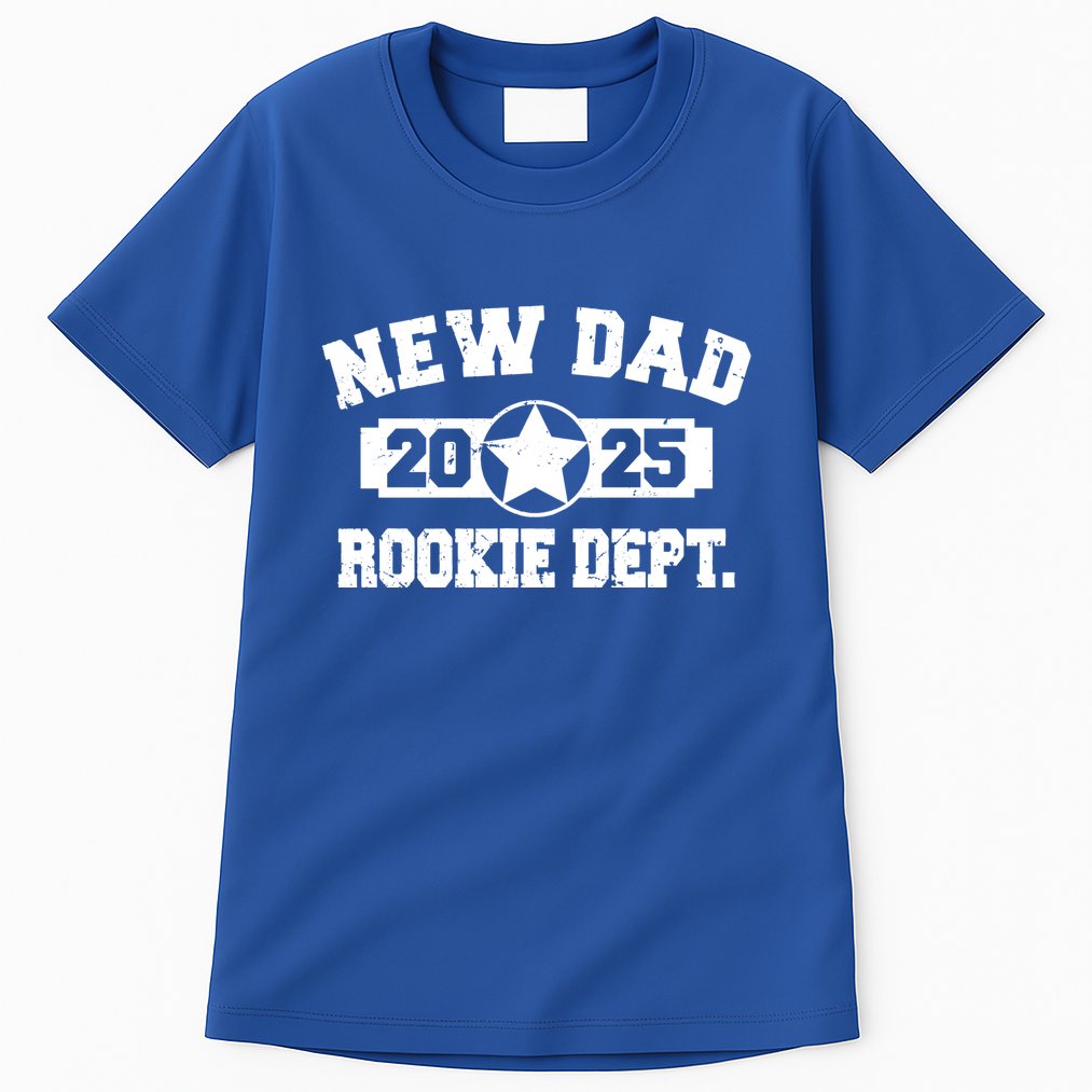 First Time Dad Est 2025 Rookie Dept Tall T-Shirt