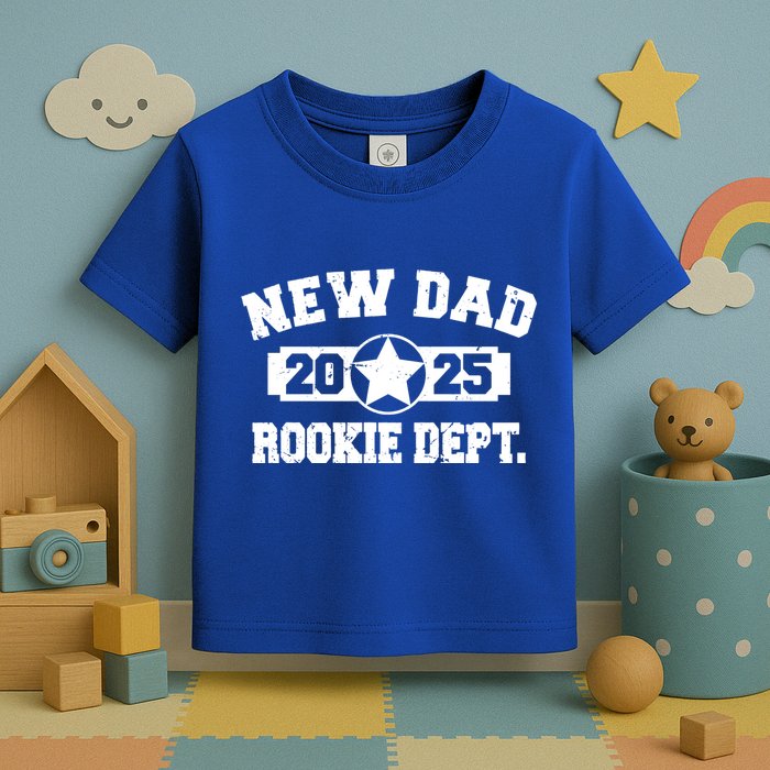 First Time Dad Est 2025 Rookie Dept Toddler T-Shirt