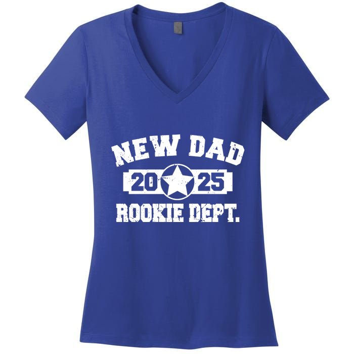 First Time Dad Est 2025 Rookie Dept Women's V-Neck T-Shirt