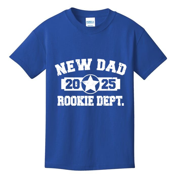 First Time Dad Est 2025 Rookie Dept Kids T-Shirt