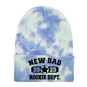 First Time Dad Est 2025 Rookie Dept Tie Dye 12in Knit Beanie