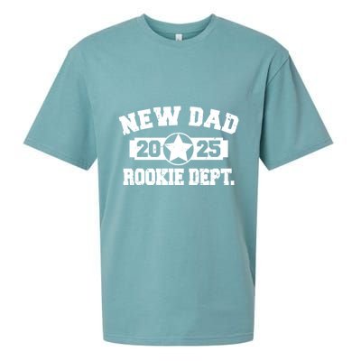 First Time Dad Est 2025 Rookie Dept Sueded Cloud Jersey T-Shirt
