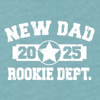 First Time Dad Est 2025 Rookie Dept Sueded Cloud Jersey T-Shirt