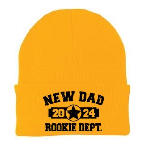 First Time Dad Est 2024 Rookie Dept Knit Cap Winter Beanie