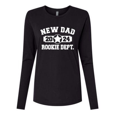 First Time Dad Est 2024 Rookie Dept Womens Cotton Relaxed Long Sleeve T-Shirt