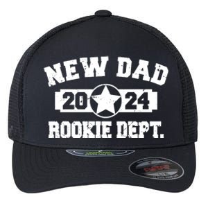 First Time Dad Est 2024 Rookie Dept Flexfit Unipanel Trucker Cap