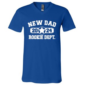 First Time Dad Est 2024 Rookie Dept V-Neck T-Shirt