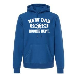 First Time Dad Est 2024 Rookie Dept Premium Hoodie