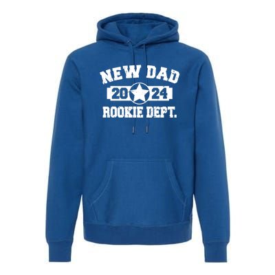 First Time Dad Est 2024 Rookie Dept Premium Hoodie