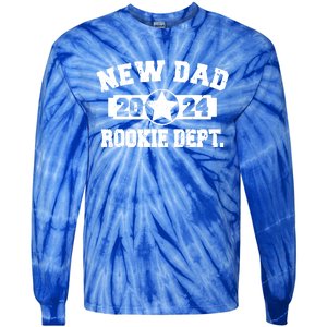 First Time Dad Est 2024 Rookie Dept Tie-Dye Long Sleeve Shirt