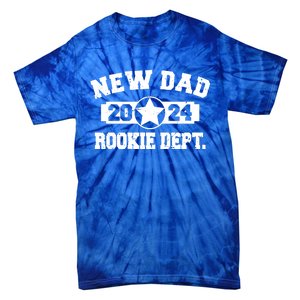 First Time Dad Est 2024 Rookie Dept Tie-Dye T-Shirt