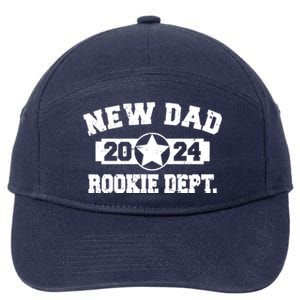 First Time Dad Est 2024 Rookie Dept 7-Panel Snapback Hat