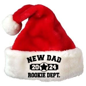 First Time Dad Est 2024 Rookie Dept Premium Christmas Santa Hat