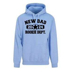 First Time Dad Est 2024 Rookie Dept Unisex Surf Hoodie